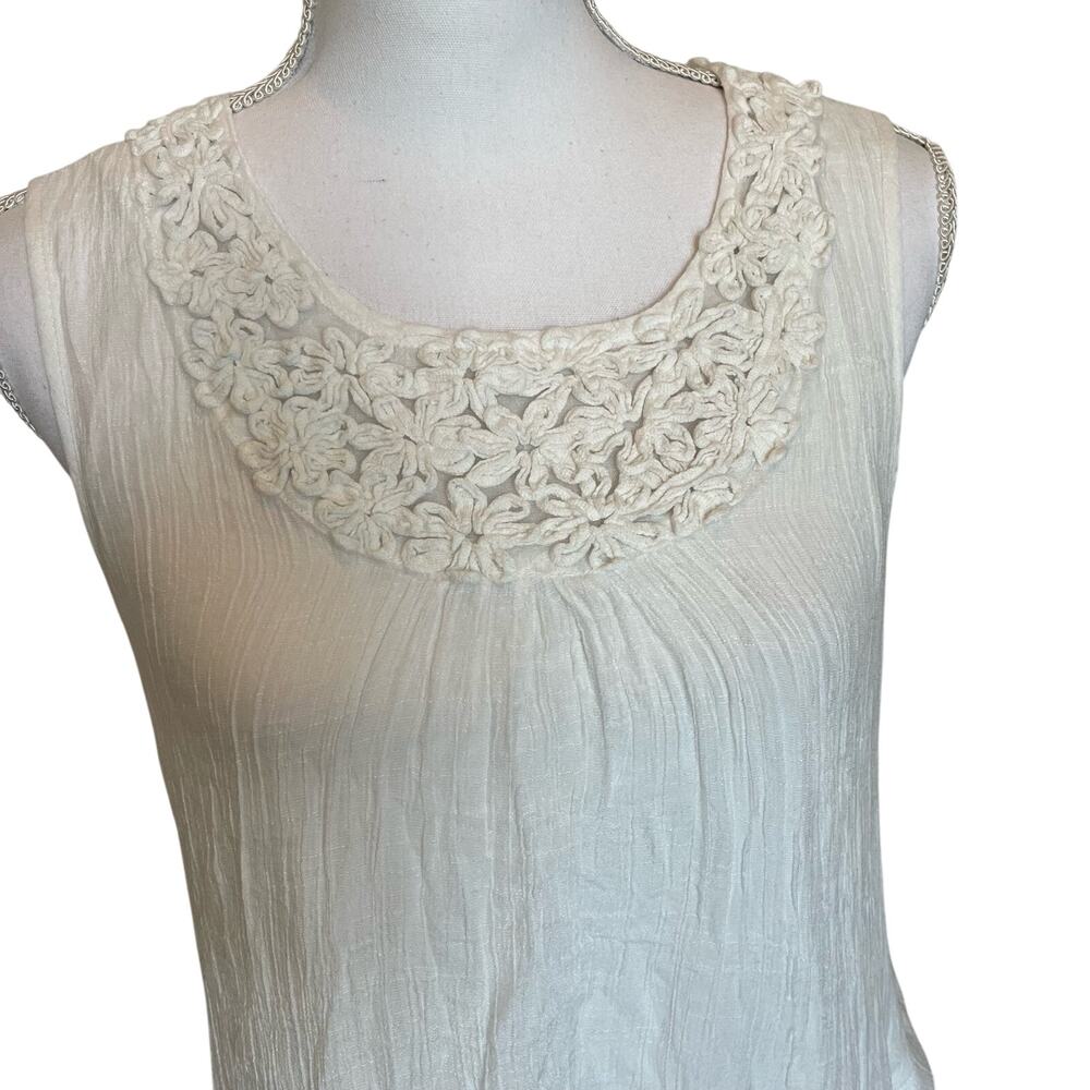 Northstyle Tank Top Size Medium White Gauze Layers Lacework Boho Peasant Prairie - Picture 2 of 10